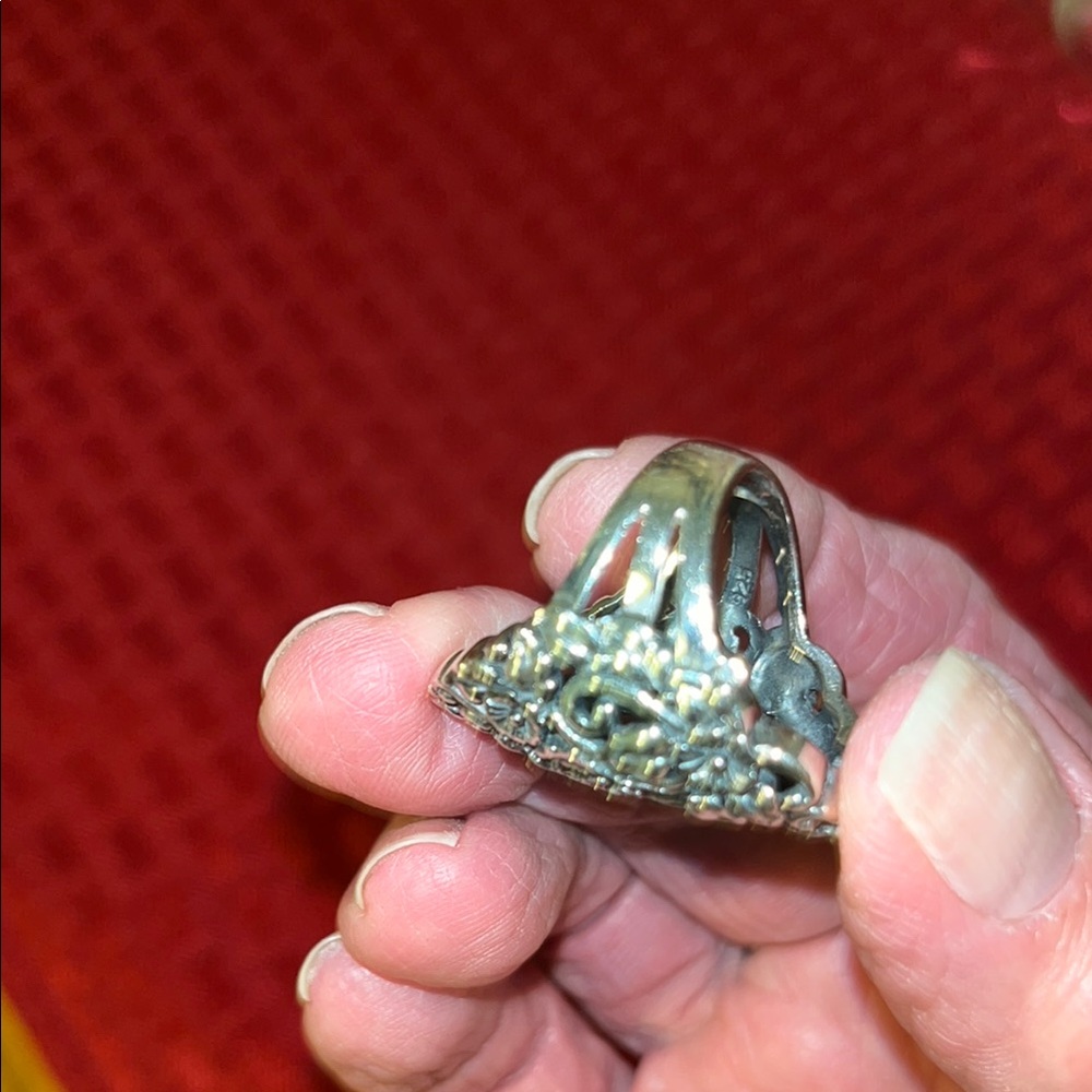 Elegant Solid Silver Statement Ring - image 8